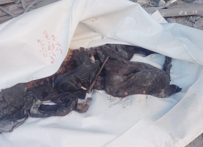 އިޒްރޭލްގެ ސިފައިން ޣައްޒާ ދޫކޮށް ދިޔަ ސަރަޙައްދުތަކުގައި ޝަހީދުންގެ ވީރާނާވެފައިވާ ހަށިތަކާ ކަށިތައް.
