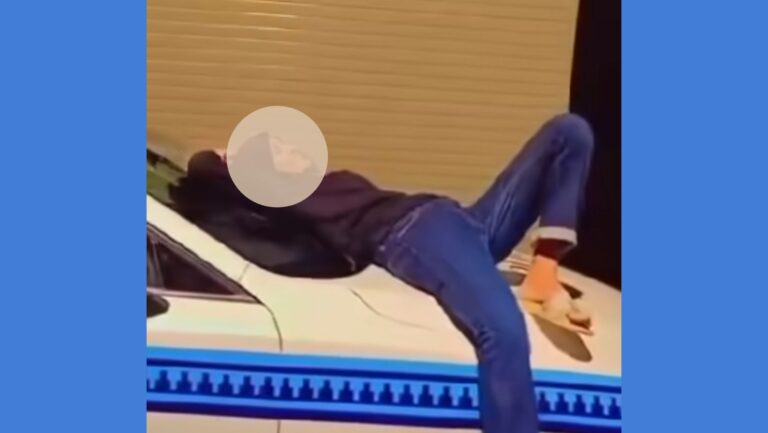 ޕޮލިސް ކާރެއްގެ މައްޗަށް ވެލައެއްހެން  އަންހެން ކުއްޖަކު އަރާއޮތް މަންޒަރު ފެންނަ ވީޑިއޯ ނުފެތުރުމަށް އިލްތިމާސްކޮށްފި.